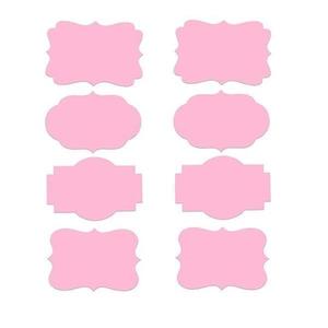 Set 40 Etichete autoadezive, roz, de scris cu markerul, diverse forme, 4x8 cm imagine