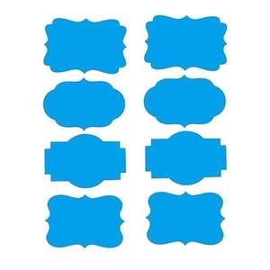 Set 40 Etichete autoadezive, albastru, de scris cu markerul, diverse forme, 4x8 cm imagine