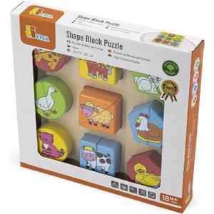 Puzzle din cuburi de lemn: Animale imagine