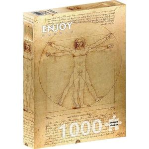 Puzzle 1000: The Vitruvian Man. Leonardo da Vinci imagine