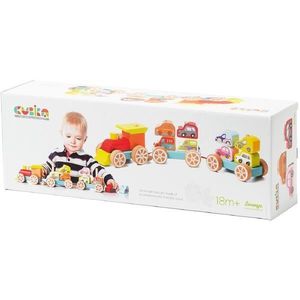 Trenulet Cu Masinute - Jucarie din Lemn imagine