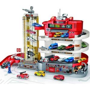 Parcare etajata si garaj pompieri cu masinute imagine