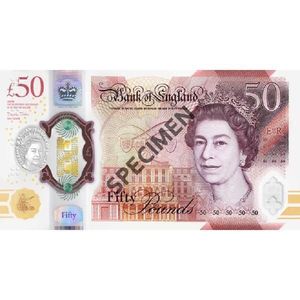 50 Lire Sterline. Set de 100 Bancnote decorative pentru jocuri, video, TikTok, Monopoly imagine