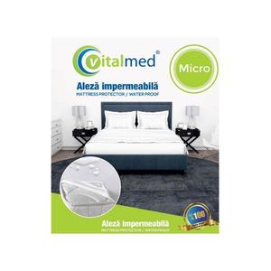 Aleza impermeabila Vitalmed, reutilizabila, protejeaza complet patul si salteaua, 100% rezistenta la apa si pete, nu aluneca, nu sifoneaza, nu contine PVC, 160 x 200 cm imagine