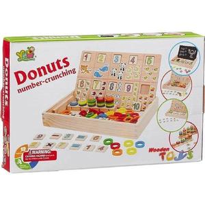 Joc educativ din lemn cu tablita de scris. Donuts number-crunching imagine
