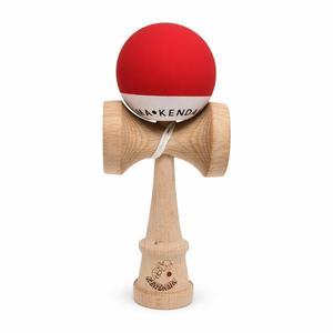 Kendama din Lemn cu Bilă Roșie, Jucărie Skill Toy pentru Copii și Adulți imagine