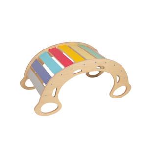 Set leagan Montessori din lemn PRO 5 in 1 cu tabla 2 in 1 – Multicolor imagine