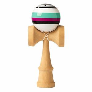 Kendama – Model Premium Lemn Natural cu Bila Colorata Design Modern, echilibru perfect si aderenta excelenta imagine