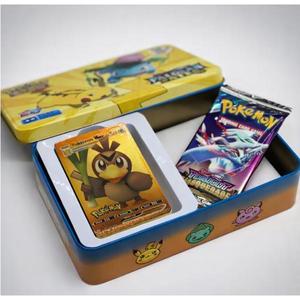 Set 50 Carduri Pokémon, Cutie Metalica Galbena de Colectie imagine