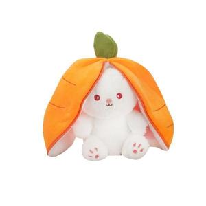 Jucărie de pluș 2 în 1, Iepuraș, 25 cm, portocaliu imagine