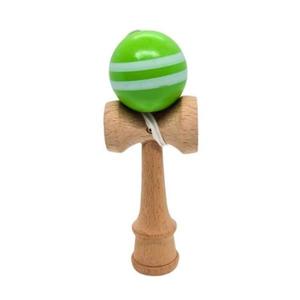 Mini Kendama din Lemn 12 cm cu Bilă Verde imagine