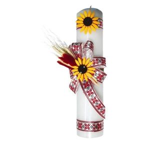 Lumanare botez, motiv traditional, pentru fetite imagine