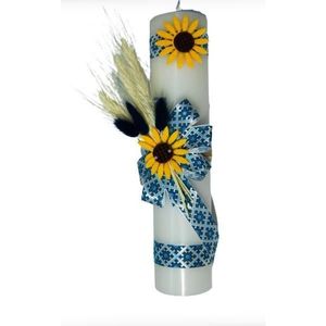 Lumanare botez, motiv traditional, pentru baiat imagine