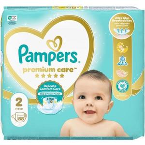 Scutece pentru Bebelusi - Pampers Premium Care Delicate Comfort Jumbo Pack, marimea 2 (4-8 kg), 88 buc imagine