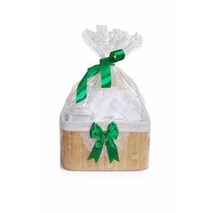 Trusou botez+set baita in cutie de bambus - verde imagine