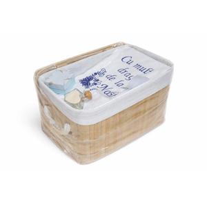 Trusou botez in cutie de bambus - bleumarin imagine