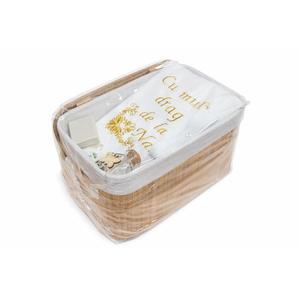 Trusou botez in cutie de bambus - auriu imagine