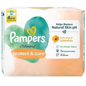 Pachet Servetele Umede pentru Bebelusi - Pampers Harmonie Protect&Care Calendula, 4 x 44 buc imagine