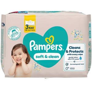 Pachet Servetele Umede pentru Bebelusi - Pampers Soft&Clean, 3 x 60 buc imagine
