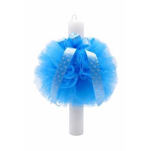 Lumanare botez bleu imagine