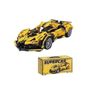 Set Construcție Mașină Sport Supercar Galbenă imagine