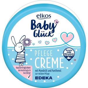 Cremă de îngrijire pentru bebeluși, cu ulei de migdale si pantenol, fără microplastice, elkos BabyGlück, 150 ml imagine