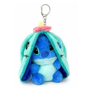 Breloc din pluș tip Stitch, cu husă cu fermoar, 10 cm, multicolor, pentru chei și ghiozdan imagine
