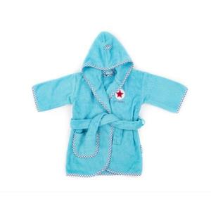 Halat de baie cu gluga, bumbac, 1-2 ani, turquoise imagine