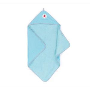 Prosop de baie cu gluga, pentru bebelusi, bumbac premium, super-absorbant, turquoise, 75x75 cm imagine