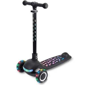 Trotineta pliabila, Action One Dots, cu lumina frontala, muzica si roti luminoase, Negru imagine