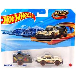 Set masina cu remorca, Hot Wheels, Track Fleet, Porsche 911 Off-Roader, JCM61 imagine