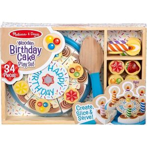 Set de joaca din lemn, Melissa & Doug, Tortul Aniversar, 34 piese, 6074876 imagine