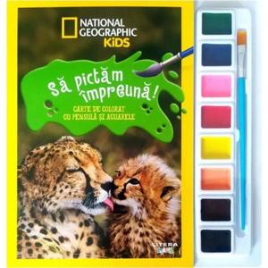 National Geographic Kids, Sa pictam impreuna! Carte de colorat cu pensula si acuarele imagine