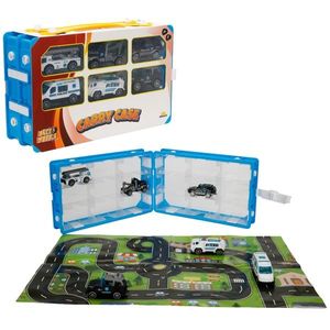 Set 6 vehicule si harta orasului, Maxx Wheels, Carry Case, 1: 64 imagine
