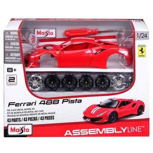 Set constructie masinuta metalica, Maisto, Ferrari 488 Pista, 43 piese, 1: 24, Rosu imagine