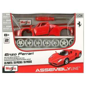Set constructie masinuta metalica, Maisto, Ferrari Enz, 35 piese, 1: 24, Rosu imagine