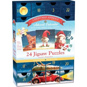 Calendar de advent, Eurographics, Animalutele si Craciunul, 24 puzzle-uri, 50 piese imagine