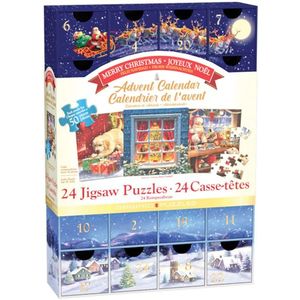 Calendar de advent, Eurographics, Craciun Fericit, 24 puzzle-uri, 50 piese imagine