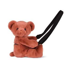Jucarie de plus, Doudou, Ursulet, geanta crossbody, Teracota, 30 cm imagine