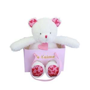 Jucarie de plus in punga cadou, Doudou, Ursulet, Te iubesc, 25 cm imagine