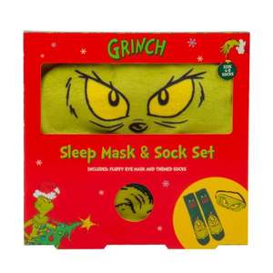 Set sosete si masca de somn, Grinch Christmas imagine