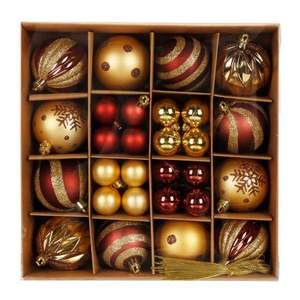 Set globuri de Craciun, Alska, Rosu-Auriu, 44 bucati imagine