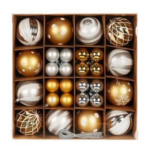 Set globuri de Craciun, Alska, Argintiu-Auriu, 44 bucati imagine