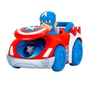 Vehicul cu lansator de sageti si figurina, Spidey and His Amazing Friends, Captain America imagine