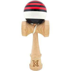 Jucarie de indemanare din lemn, Kendama X, Super Sticky, 18 cm, Rosu, Negru, Alb imagine