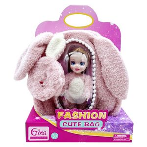 Papusa in gentuta de plus, Luna Toys, Gina Fashion Cute Bag imagine
