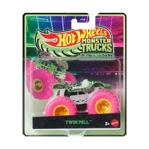 Masina Hot Wheels, Monster Truck, Glow In The Dark, Twin Mill, JFX22 imagine