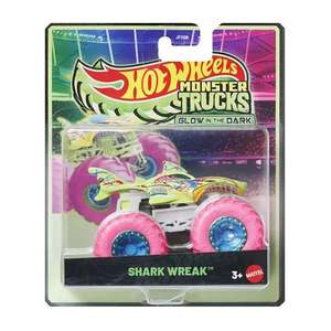 Masina Hot Wheels, Monster Truck, Glow In The Dark, Shark Wreak, JFX14 imagine