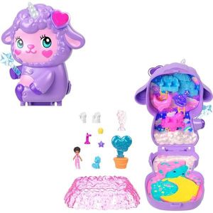 Set de joaca cu papusa si accesorii in gentuta, Polly Pocket, Cozy Dreamland Lamb, JCB15 imagine