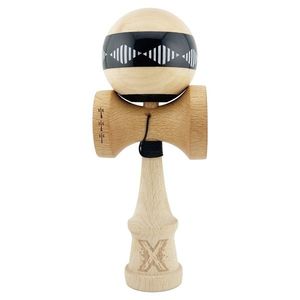 Jucarie de indemanare din lemn, Kendama X, Frequency Flippy, Super Sticky, 18 cm, Negru, Maro imagine